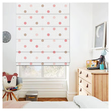 Load image into Gallery viewer, Baby Girl Pink Polka Dots Pastel  Window Roman Shade
