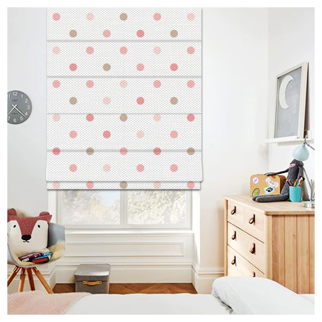 Baby Girl Pink Polka Dots Pastel  Window Roman Shade