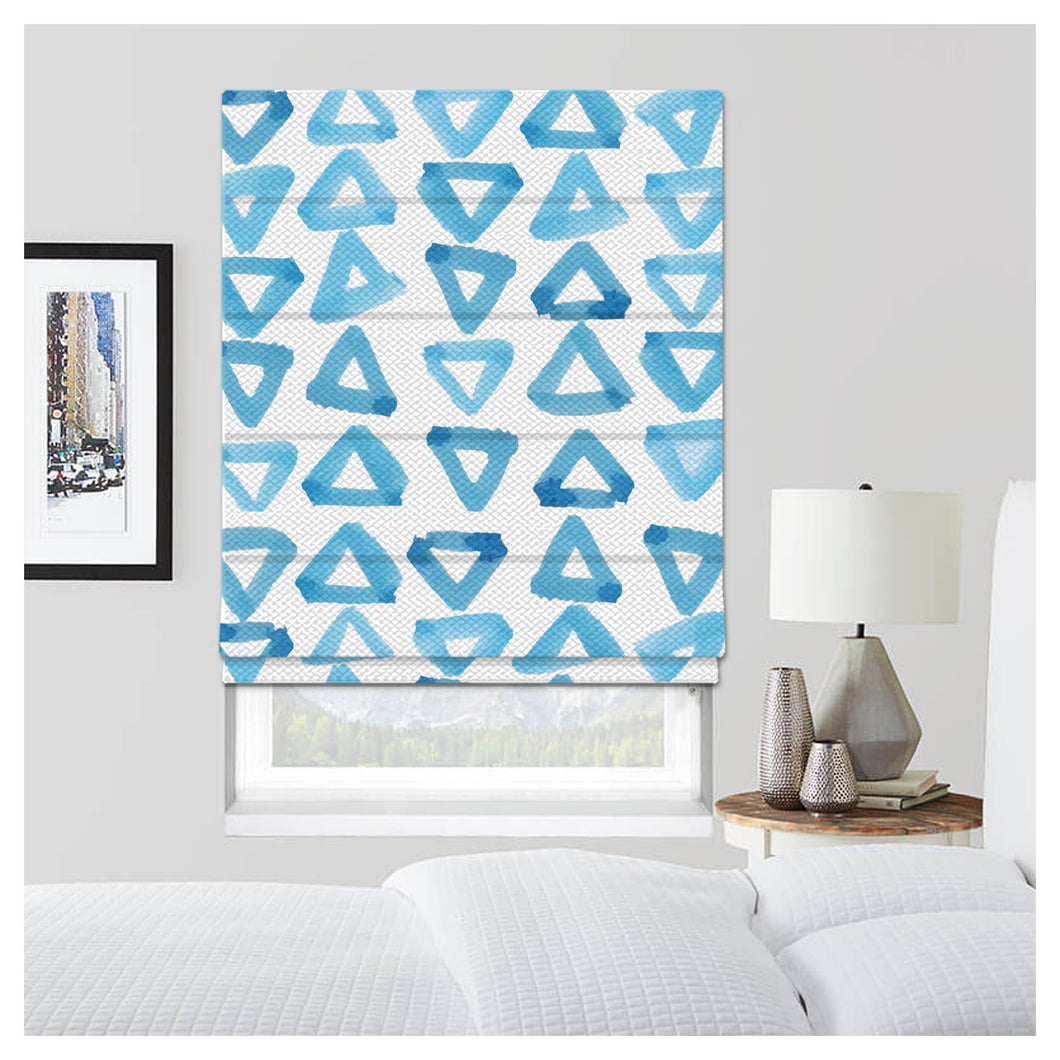 Triangle Abstract Watercolor Pattern Print Window Roman Shade