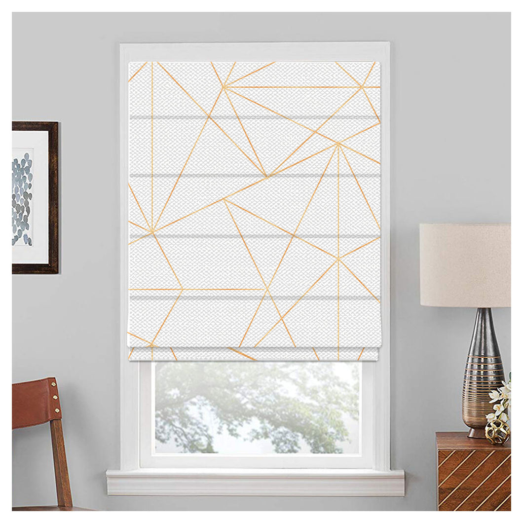 Contemporary Modern Geometric Window Roman Shade