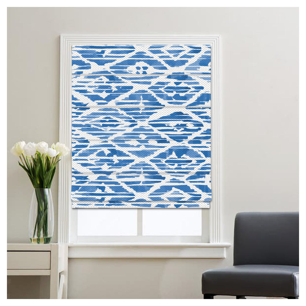 Blue Watercolor Southwestern Painting Window Roman Shade