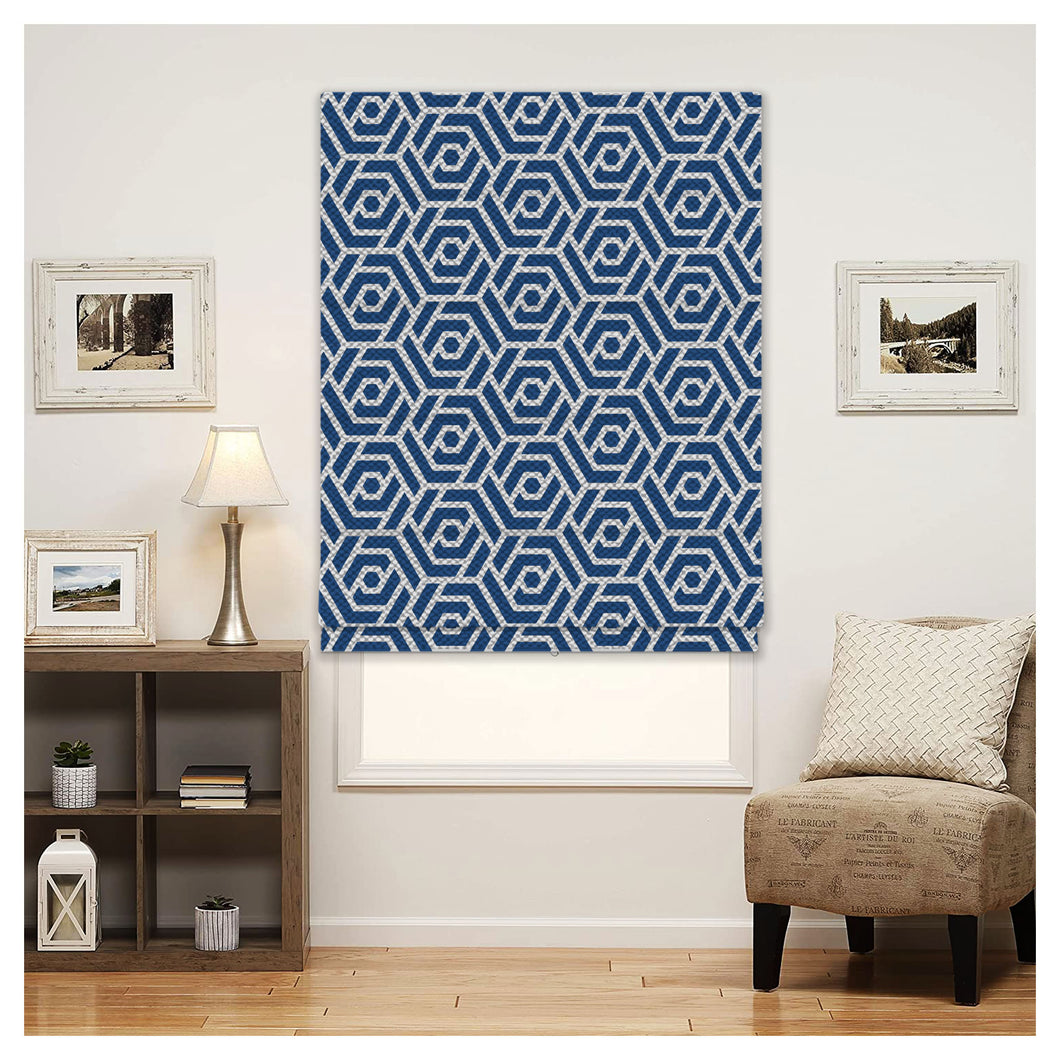 Geometric Classic Pattern Print Window Roman Shade