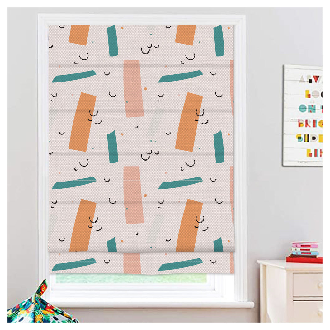 Abstract Hand Drawn Pattern Print Roman Shade