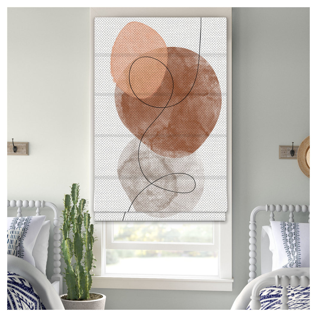 Abstract Watercolor Pattern Print Window Roman Shade