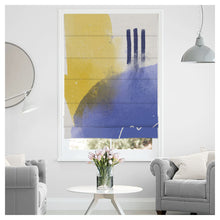 Load image into Gallery viewer, Watercolor Yellow Blue Blend Window Roman Shade
