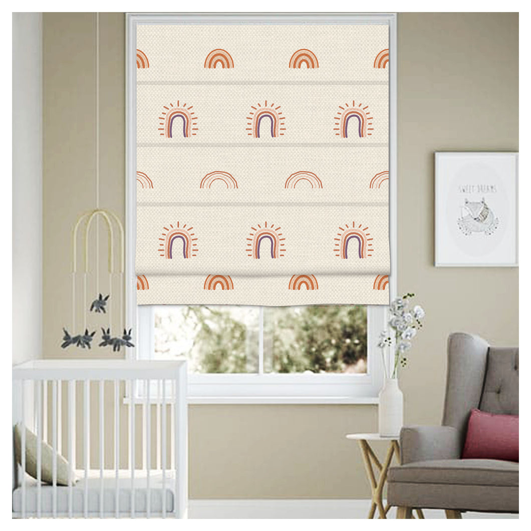 Boho Rainbow Baby Room Window Roman Shade