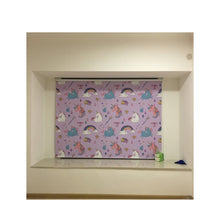Load image into Gallery viewer, Nursery Kid Baby Room Purple Unicorn Window Roller Shade
