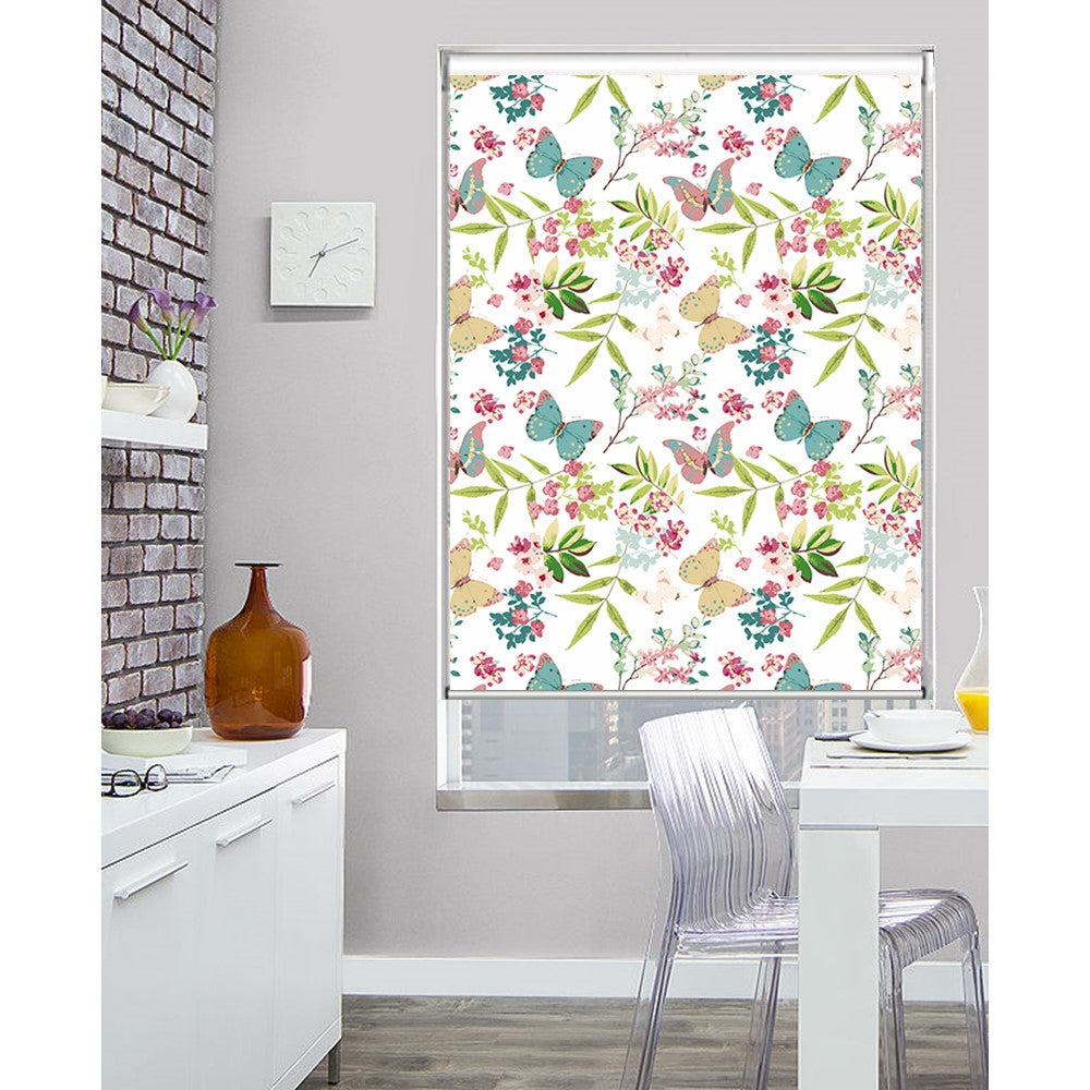 Butterfly in Garden Botanical Spring Window Roller Shade – Art Shades