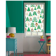 Load image into Gallery viewer, Pine Tree Forest Bear Bunny Hedgehog Window Roller Shade
