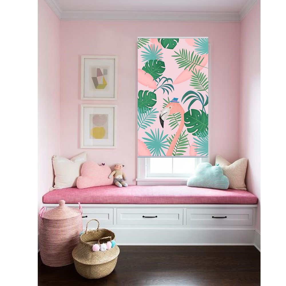 Pink Flamingo Pink Room Design Window Roller Shade