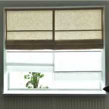Load image into Gallery viewer, Modern Jute Window Roman Shade with Neutral Tones

