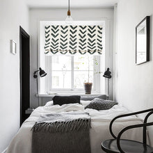 Load image into Gallery viewer, Black and White Arrow Nordic Scandinavian Window Roman Shade

