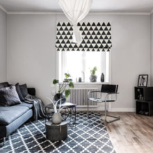 Load image into Gallery viewer, Black and White Triangle Scandinavian Window Roman Shade
