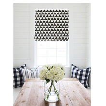 Load image into Gallery viewer, Black and White Triangle Scandinavian Window Roman Shade
