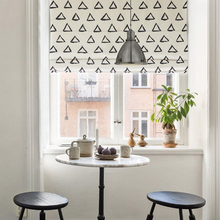 Load image into Gallery viewer, Black and White Triangular Pyramid Scandinavian Window Roman Shade
