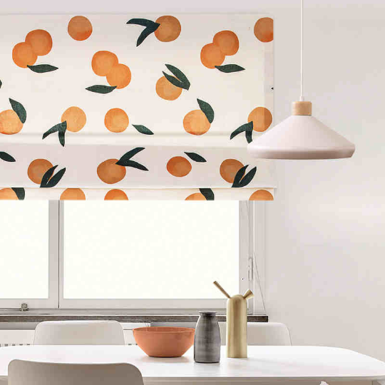 Orange Tangerine Citrus Clementine Spring Theme Window Roman Shade