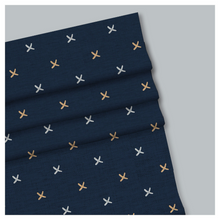 Load image into Gallery viewer, Nordic Cross in Navy Print Roman Shade
