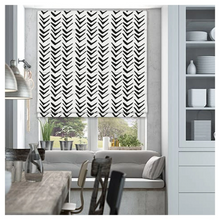 Load image into Gallery viewer, Black White Doodle Arrow Scandinavian Window Roman Shade
