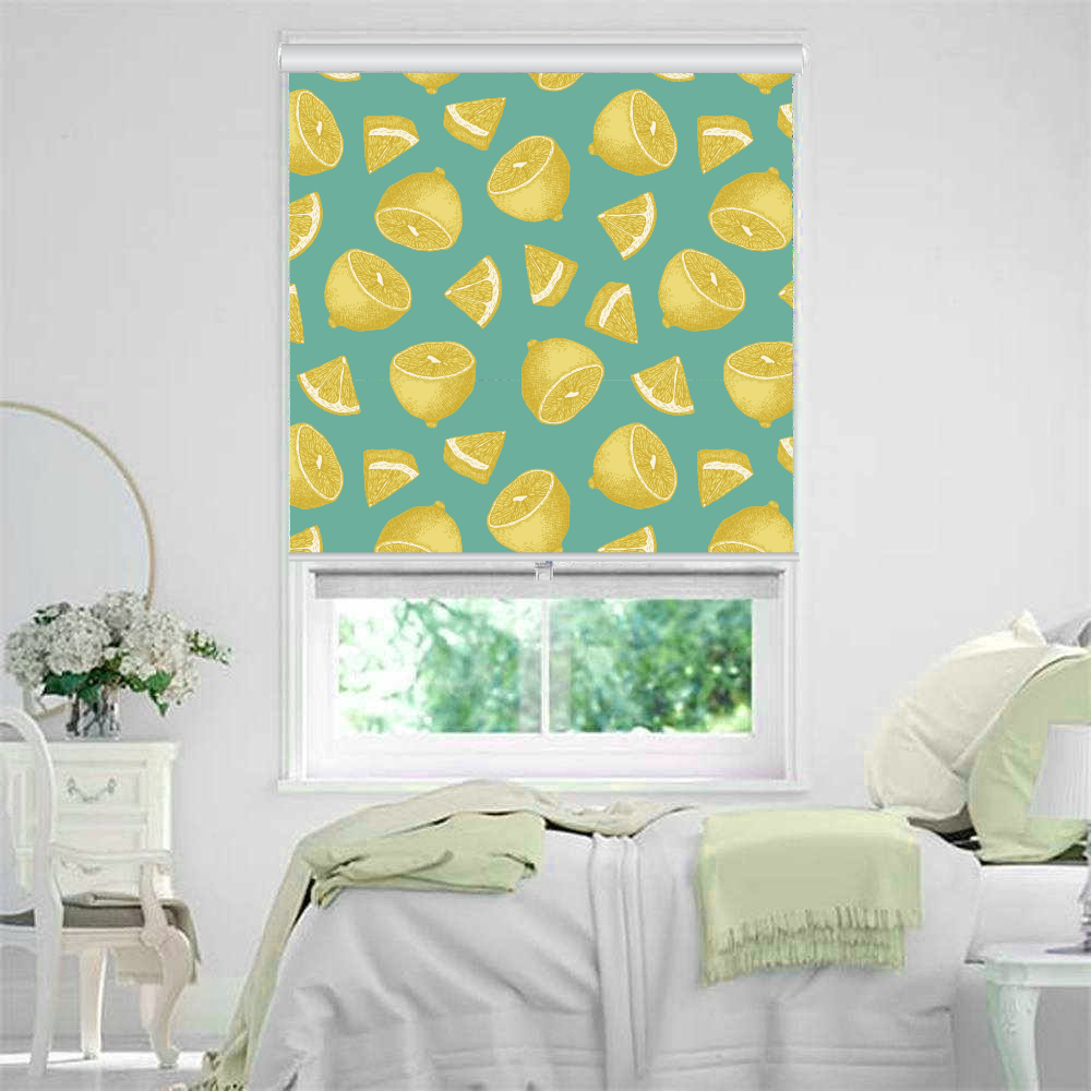Pastel Lemon Fruit Window Roller Shade