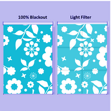 Load image into Gallery viewer, Blue and White Botanical Flower Window Roller Shade
