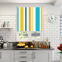 Load image into Gallery viewer, Mid Century Colorful Striped Window Roller Shade
