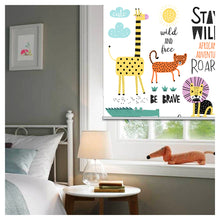 Load image into Gallery viewer, Stay Wild Animals Print Nursery Window Roller Shade
