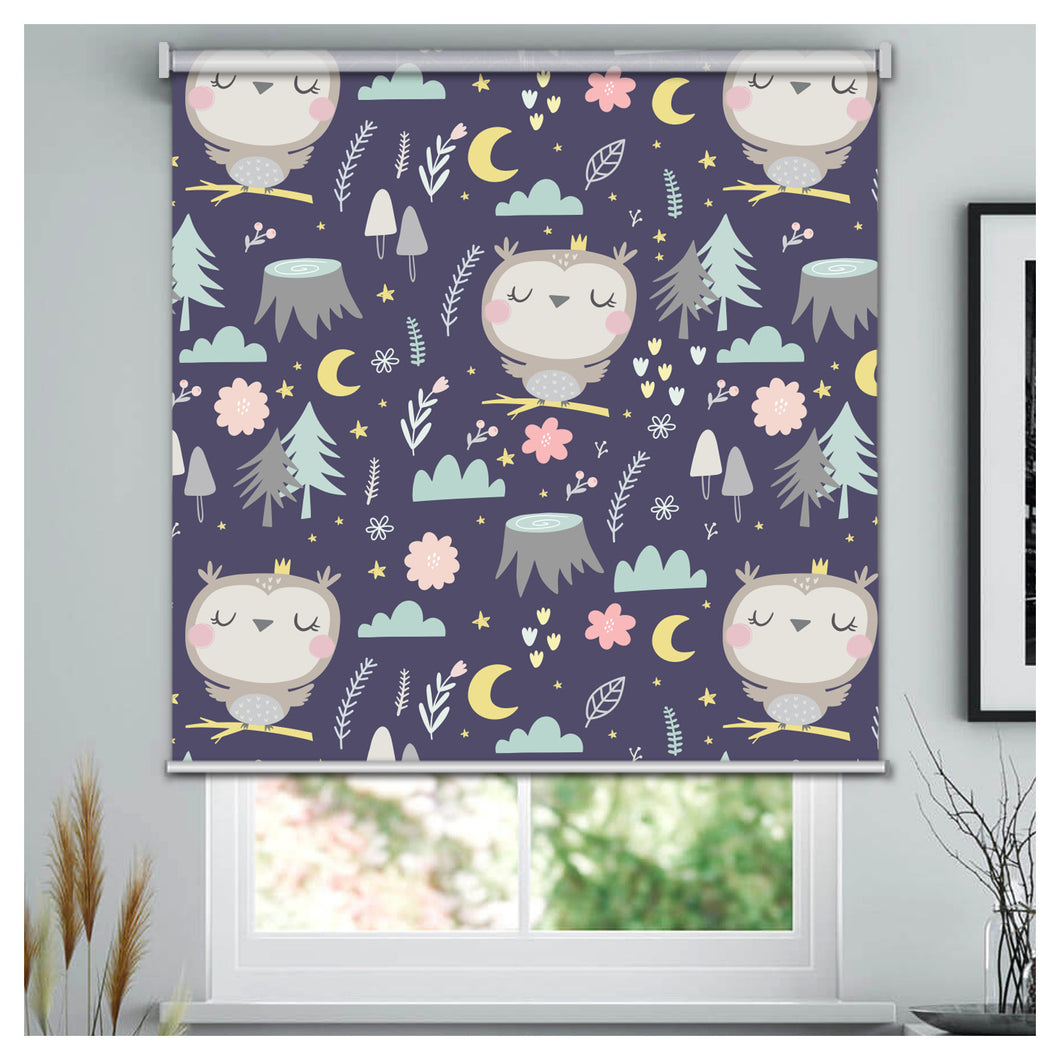 Nursery Night Owls Window Roller Shade