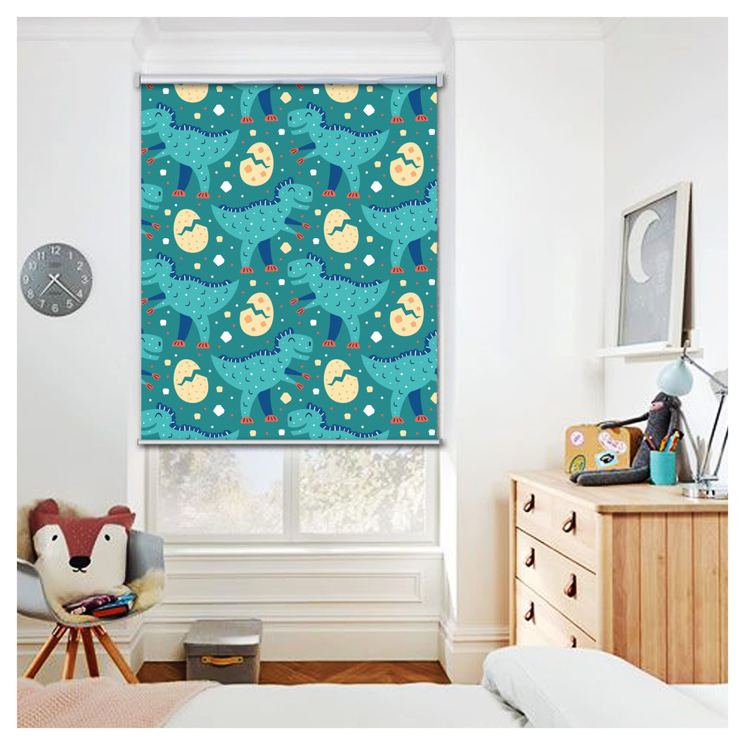 Little Cute Dinosaur Pattern Print Nursery Theme Window Roller Shade