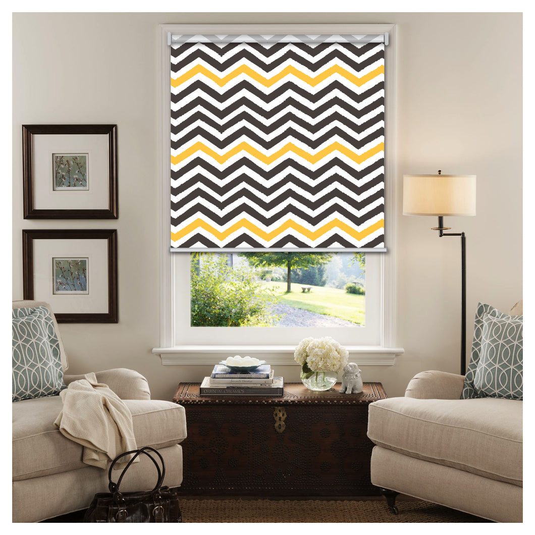 Colorful Zig Zag Print Window Roller Shade