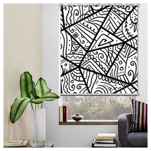 Load image into Gallery viewer, Black and White Geometries Print Window Roller Shade
