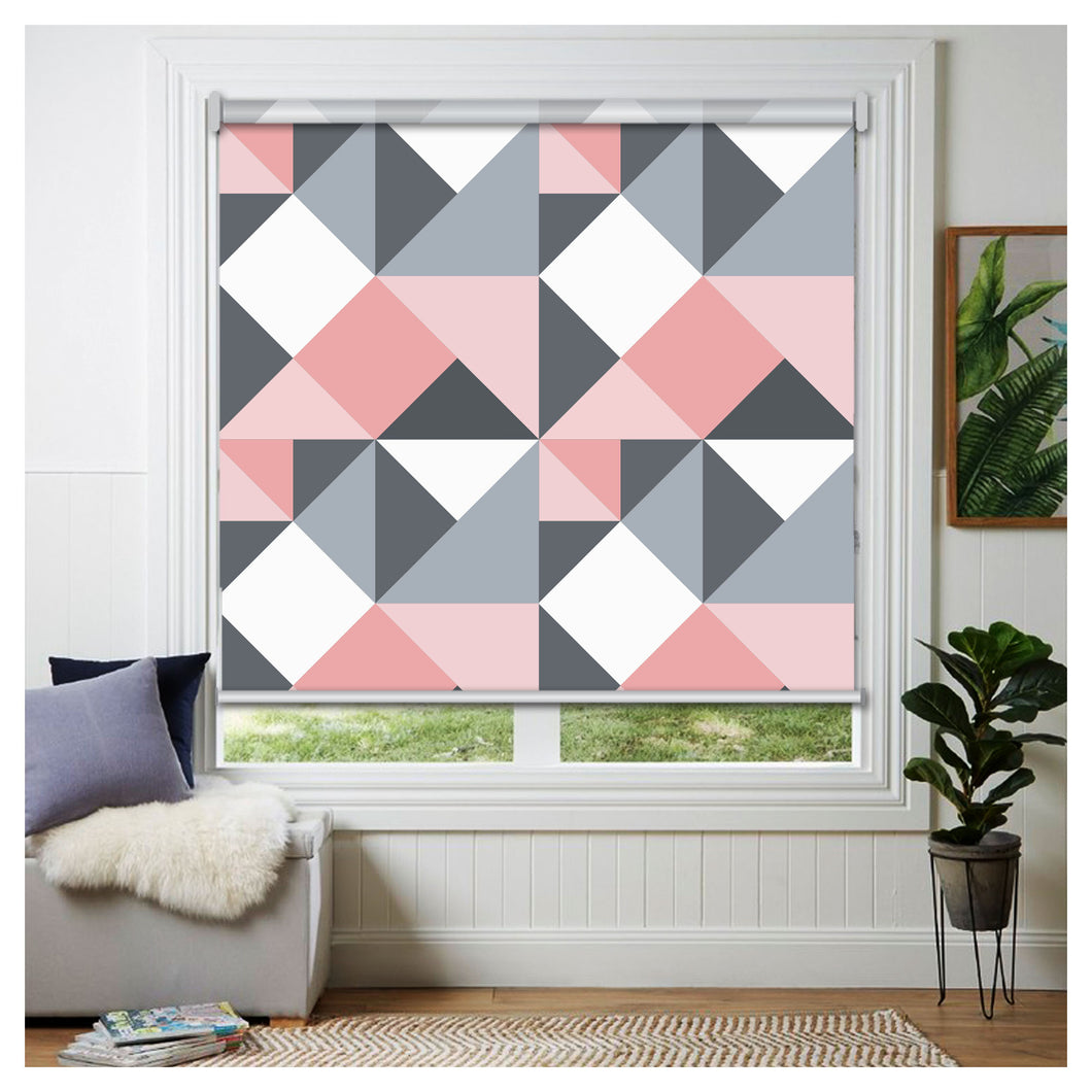 Mid Century Geometric Pattern Print Window Roller Shade