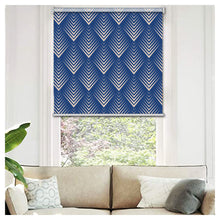 Load image into Gallery viewer, Mid Century Blue Geometry Window Roller Shade
