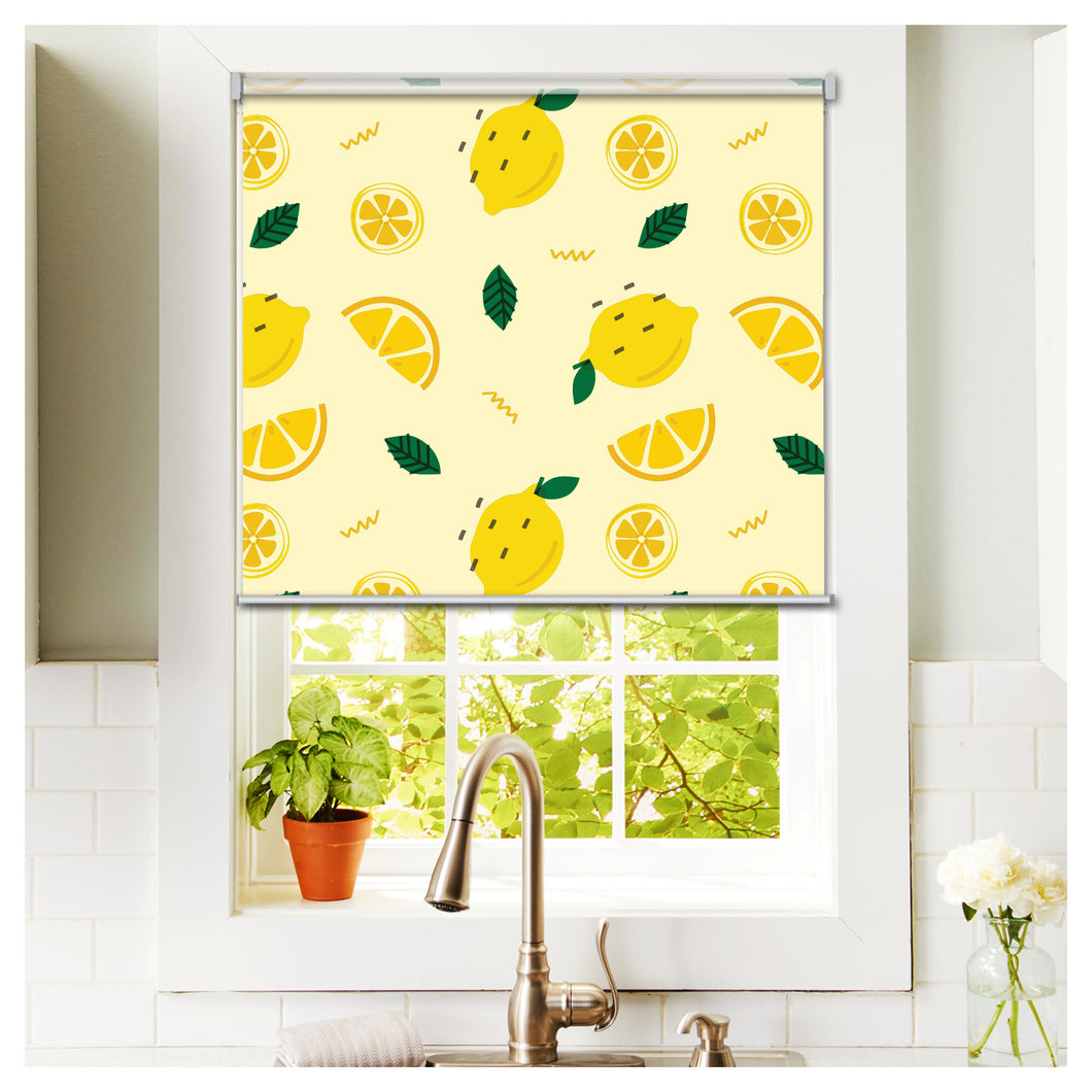 Lemon Pattern Print Window Roller Shade