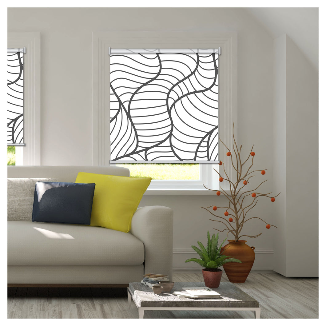 Abstract Contemporary Seamless Line Print Window Roller Shade