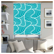 Load image into Gallery viewer, Teal Blue Geometries Line Window Roller Shade
