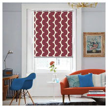 Load image into Gallery viewer, Mid Century Illusion Red Window Roller Shade
