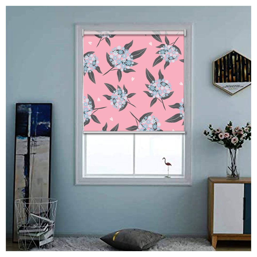 Pastel Hydrangea Dandelion Pink Dreamy Print Window Roller Shade