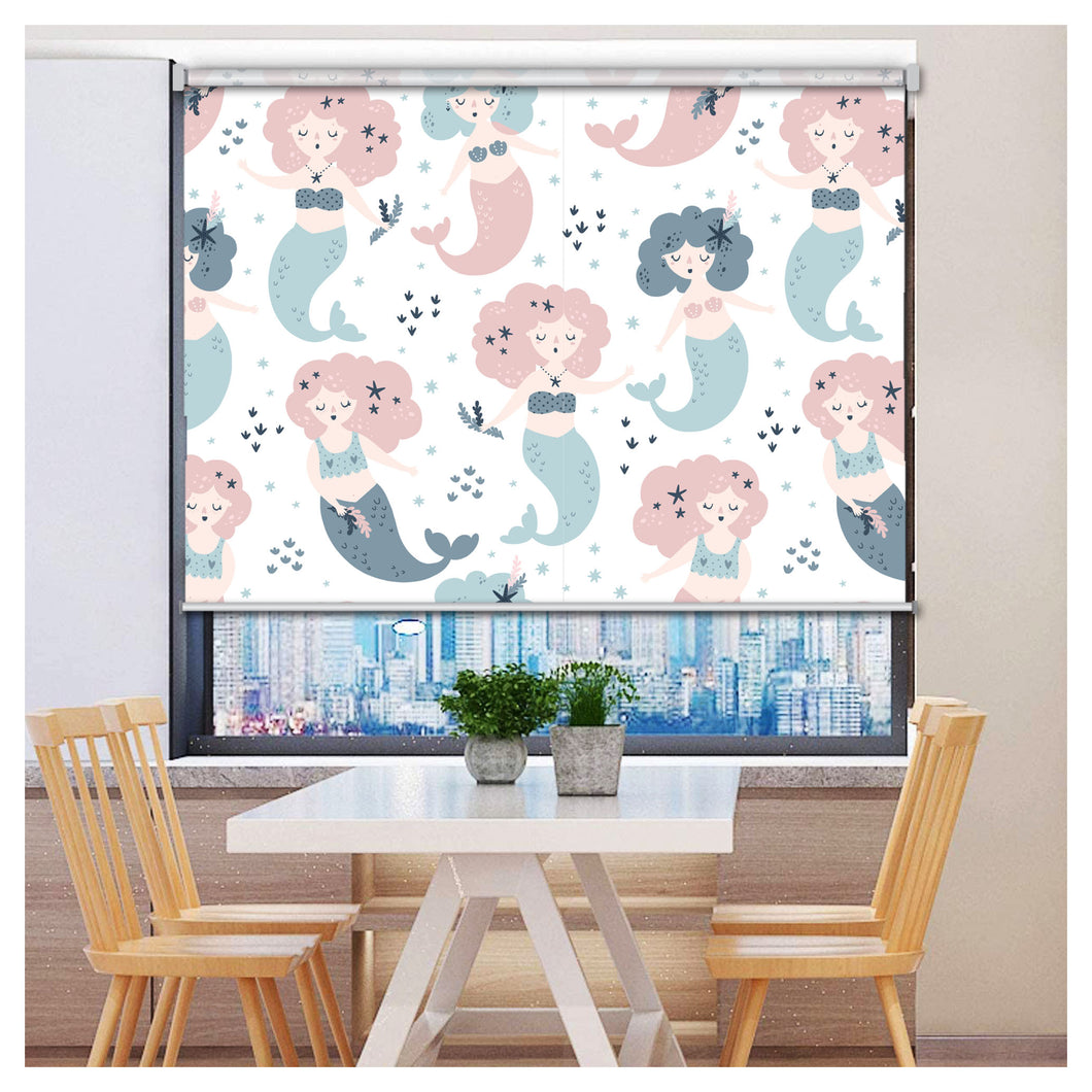 Mermaid Princess Nursery Kid Room Window Roller Shade