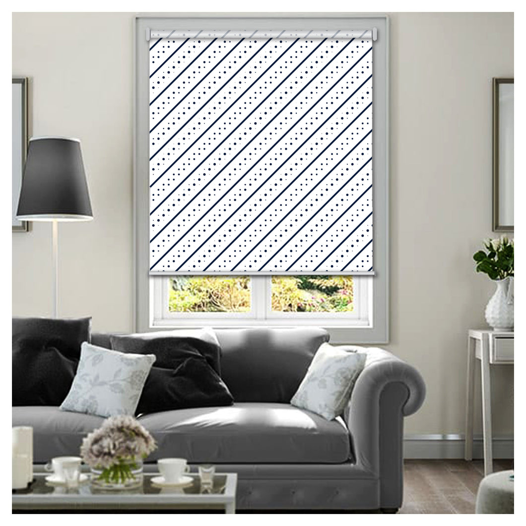 Contemporary Lines and Dots Print Window Roller Shade