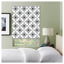 Load image into Gallery viewer, Mosaic Style Black and White Print Window Roller Shade
