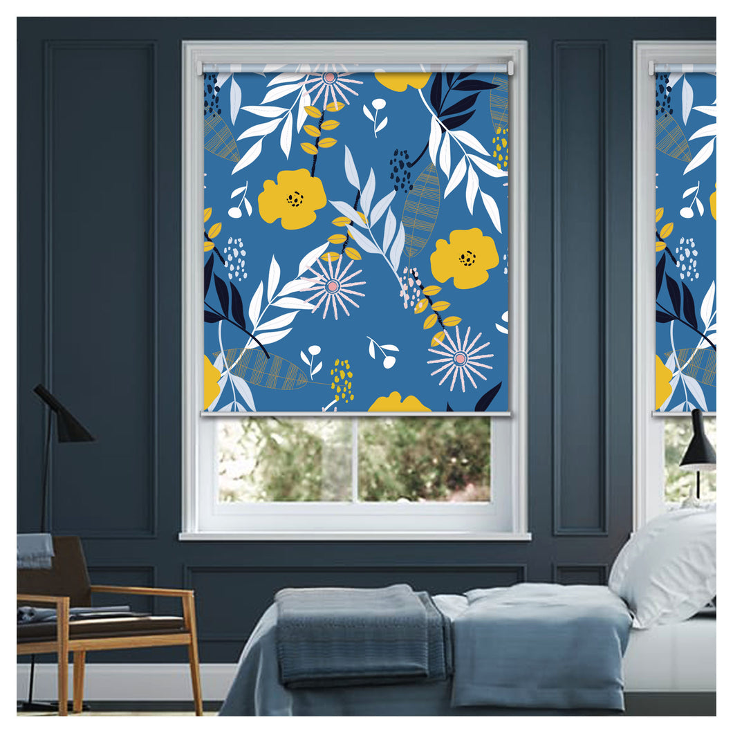 Flora Flower Botanical Plant Print Window Roller Shade