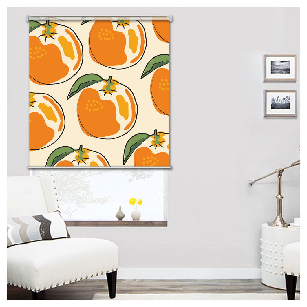 Orange Tangerine Mandarin Print Window Roller Shade