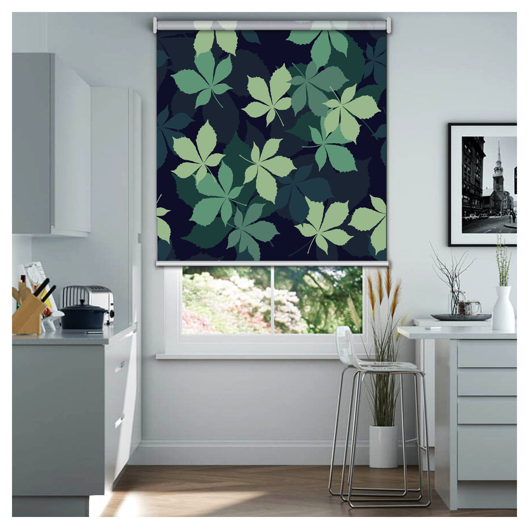 Botanical Leaf Print Window Roller Shade