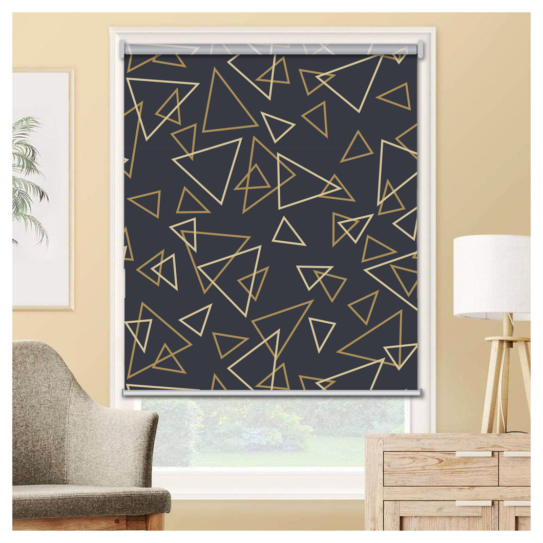 Mid Century Black Triangular Geometry Window Roller Shade