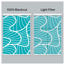 Load image into Gallery viewer, Teal Blue Geometries Line Window Roller Shade
