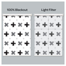 Load image into Gallery viewer, Modern Black White Gray Cross Print Window Roller Shade
