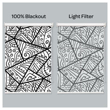 Load image into Gallery viewer, Black and White Geometries Print Window Roller Shade
