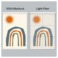 Load image into Gallery viewer, Rainbow and Sun Bohemian Window Roller Shade
