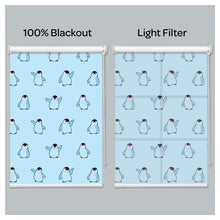 Load image into Gallery viewer, Blue Penguins Nursery Kid Room Window Roller Shade
