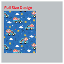 Load image into Gallery viewer, Happy Bears in the Bus Nursery Blue Window Roller Shade
